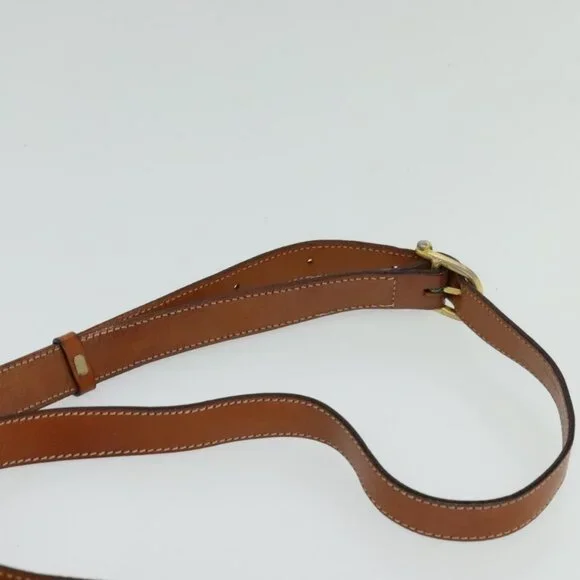 Authentic CELINE Macadam Canvas Shoulder Bag PVC Beige Gold